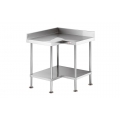 Simply Stainless  SS04.0900 900mm w x 600mm d x 900mm h CORNER BENCH WITH SPLASHBACK
